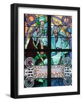 St Vitus's Cathedral, Stained Glass of St Cyril and Methodius, Alfons Mucha, Prague, Czech Republic-Godong-Framed Photographic Print