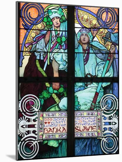 St Vitus's Cathedral, Stained Glass of St Cyril and Methodius, Alfons Mucha, Prague, Czech Republic-Godong-Mounted Photographic Print