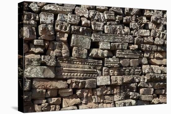 Stack, Fallen Stone Pieces from Bayon Temple Ruins, Angkor World Heritage Site-David Wall-Stretched Canvas