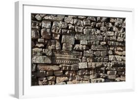 Stack, Fallen Stone Pieces from Bayon Temple Ruins, Angkor World Heritage Site-David Wall-Framed Photographic Print