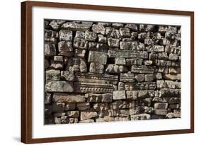 Stack, Fallen Stone Pieces from Bayon Temple Ruins, Angkor World Heritage Site-David Wall-Framed Photographic Print