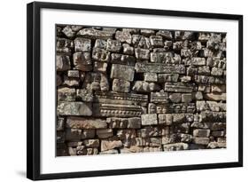 Stack, Fallen Stone Pieces from Bayon Temple Ruins, Angkor World Heritage Site-David Wall-Framed Photographic Print