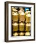 Stack of Brass Milk Jugs in Durbar Square, Kathmandu, Nepal-Bill Bachmann-Framed Photographic Print