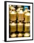 Stack of Brass Milk Jugs in Durbar Square, Kathmandu, Nepal-Bill Bachmann-Framed Photographic Print