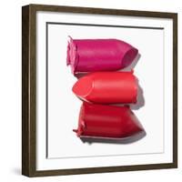 Stack of broken lipstick-Jack Miskell-Framed Photographic Print