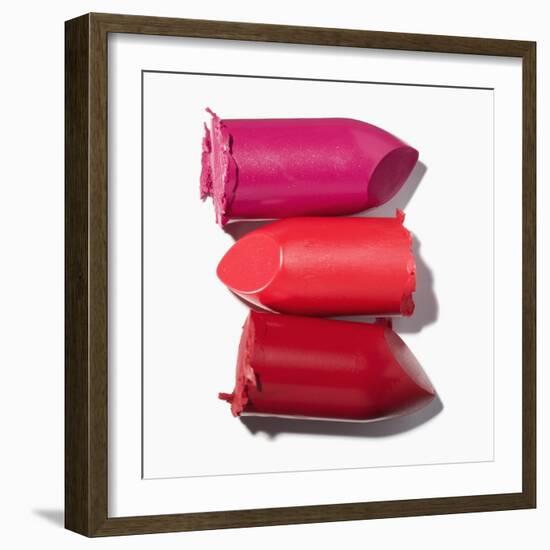 Stack of broken lipstick-Jack Miskell-Framed Photographic Print