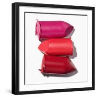 Stack of broken lipstick-Jack Miskell-Framed Photographic Print