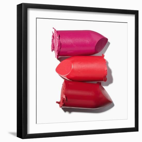 Stack of broken lipstick-Jack Miskell-Framed Photographic Print