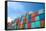 Stack of Cargo Containers at the Docks-Prasit Rodphan-Framed Stretched Canvas