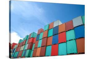 Stack of Cargo Containers at the Docks-Prasit Rodphan-Stretched Canvas