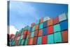 Stack of Cargo Containers at the Docks-Prasit Rodphan-Stretched Canvas