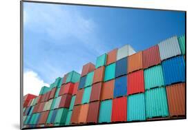 Stack of Cargo Containers at the Docks-Prasit Rodphan-Mounted Photographic Print