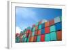 Stack of Cargo Containers at the Docks-Prasit Rodphan-Framed Photographic Print