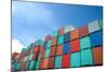 Stack of Cargo Containers at the Docks-Prasit Rodphan-Mounted Photographic Print