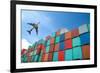 Stack of Cargo Containers at the Docks-Prasit Rodphan-Framed Photographic Print