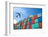 Stack of Cargo Containers at the Docks-Prasit Rodphan-Framed Photographic Print