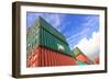 Stack of Cargo Containers at the Docks-rodho-Framed Photographic Print