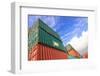 Stack of Cargo Containers at the Docks-rodho-Framed Photographic Print