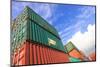 Stack of Cargo Containers at the Docks-rodho-Mounted Photographic Print
