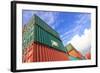 Stack of Cargo Containers at the Docks-rodho-Framed Photographic Print