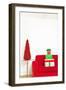 Stack of Christmas Gifts on Sofa-null-Framed Photographic Print