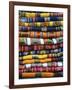 Stack of Colorful Blankets for Sale in Market, Peru-Jim Zuckerman-Framed Photographic Print