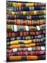 Stack of Colorful Blankets for Sale in Market, Peru-Jim Zuckerman-Mounted Photographic Print