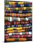 Stack of Colorful Blankets for Sale in Market, Peru-Jim Zuckerman-Mounted Photographic Print