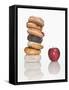 Stack of Donuts and One Apple-null-Framed Stretched Canvas