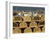 Stack of Lobster Traps at Neil's Harbor, Cape Breton, Nova Scotia, Canada-Walter Bibikow-Framed Premium Photographic Print