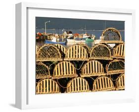 Stack of Lobster Traps at Neil's Harbor, Cape Breton, Nova Scotia, Canada-Walter Bibikow-Framed Premium Photographic Print