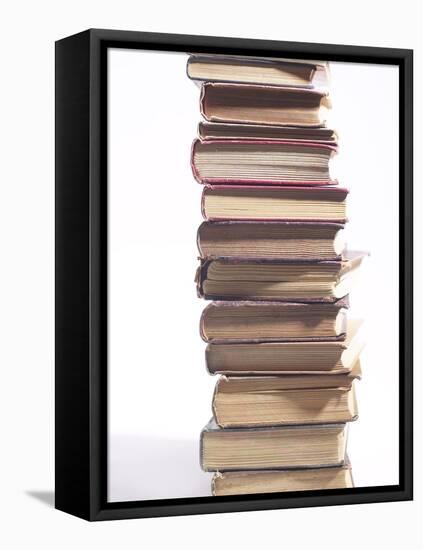Stack of Old Hardcover Books-null-Framed Stretched Canvas