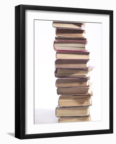 Stack of Old Hardcover Books-null-Framed Photographic Print