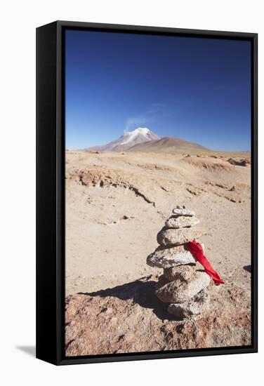 Stack of Prayer Stones on Altiplano, Potosi Department, Bolivia, South America-Ian Trower-Framed Stretched Canvas