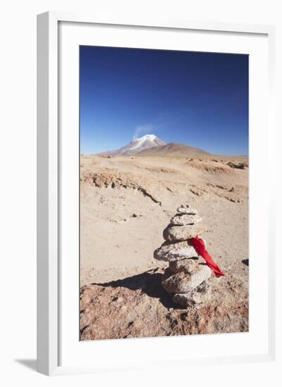 Stack of Prayer Stones on Altiplano, Potosi Department, Bolivia, South America-Ian Trower-Framed Photographic Print
