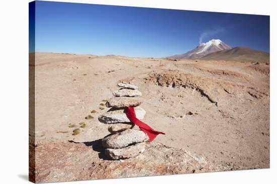 Stack of Prayer Stones on Altiplano, Potosi Department, Bolivia, South America-Ian Trower-Stretched Canvas
