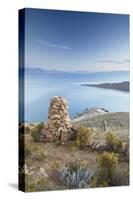 Stack of Prayer Stones on Isla del Sol (Island of the Sun), Lake Titicaca, Bolivia, South America-Ian Trower-Stretched Canvas