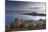 Stack of Prayer Stones on Isla del Sol (Island of the Sun), Lake Titicaca, Bolivia, South America-Ian Trower-Mounted Photographic Print