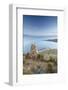 Stack of Prayer Stones on Isla del Sol (Island of the Sun), Lake Titicaca, Bolivia, South America-Ian Trower-Framed Photographic Print