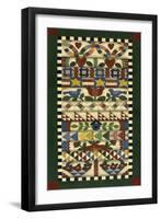 Stack of Quilts with Dark Green Border 1-Debbie McMaster-Framed Premium Giclee Print