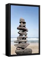 Stack of Rocks at Canteria Beach, near Orzola, Lanzarote, Spain-Guido Cozzi-Framed Stretched Canvas
