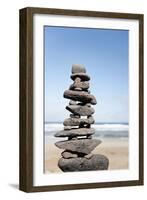 Stack of Rocks at Canteria Beach, near Orzola, Lanzarote, Spain-Guido Cozzi-Framed Photographic Print