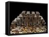 Stack of Sliver Ingots And Pile of Coins-null-Framed Stretched Canvas