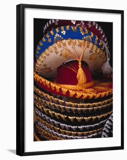 Stack of Sombreros For Sale, Puerto Vallarta, Mexico-Merrill Images-Framed Premium Photographic Print