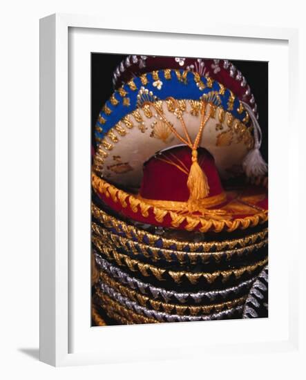 Stack of Sombreros For Sale, Puerto Vallarta, Mexico-Merrill Images-Framed Photographic Print