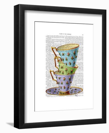 Stack of Three Vintage Teacups-Fab Funky-Framed Art Print