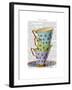 Stack of Three Vintage Teacups-Fab Funky-Framed Art Print