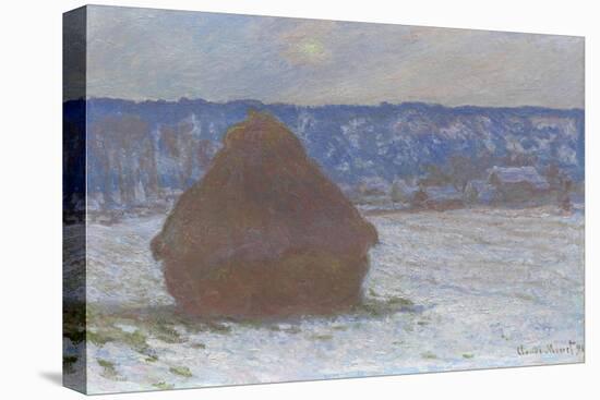 Stack of Wheat (Snow Effect, Overcast Day), 1890-91-Claude Monet-Stretched Canvas