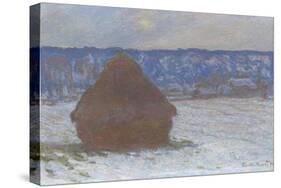 Stack of Wheat (Snow Effect, Overcast Day), 1890-91-Claude Monet-Stretched Canvas