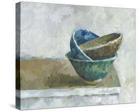 Stacked Bowls on a Table-Steven Johnson-Stretched Canvas